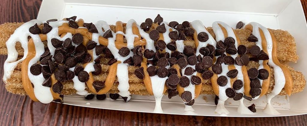 Disneyland's Fluffernutter Churro Topped With Peanut Butter