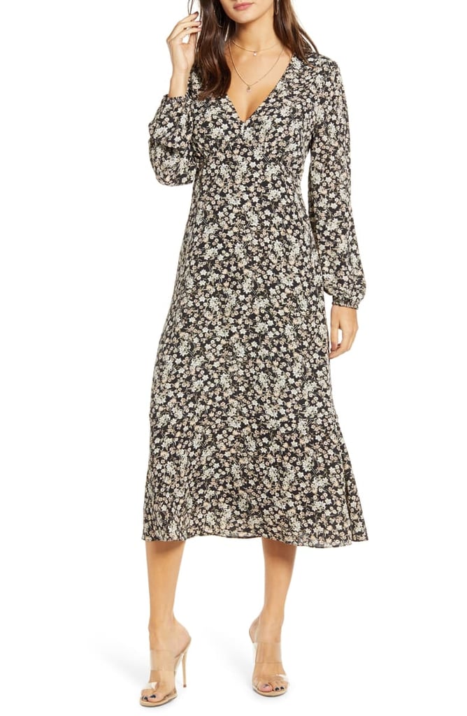 nordstrom black floral dress