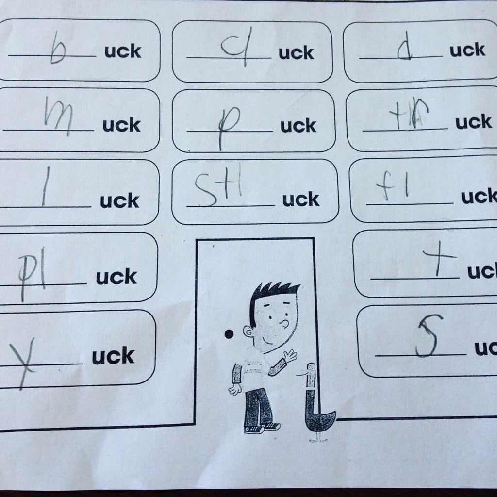 Funny Homework With Words Ending in Uck POPSUGAR Family