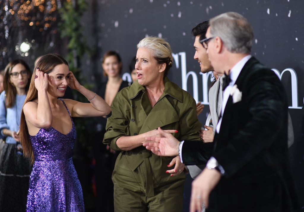 Emilia Clarke, Emma Thompson, Henry Golding, and Paul Feig at the Last Christmas Premiere