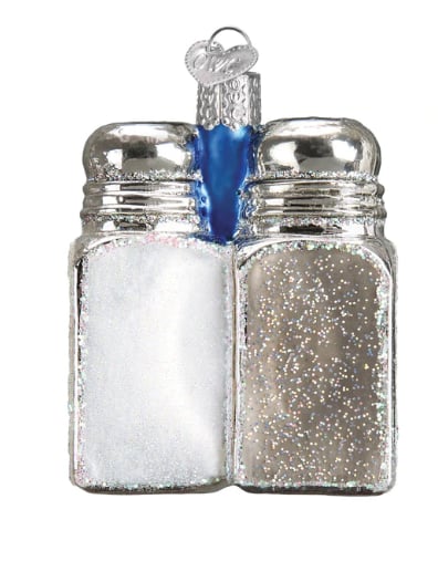 Salt & Pepper Glass Ornament