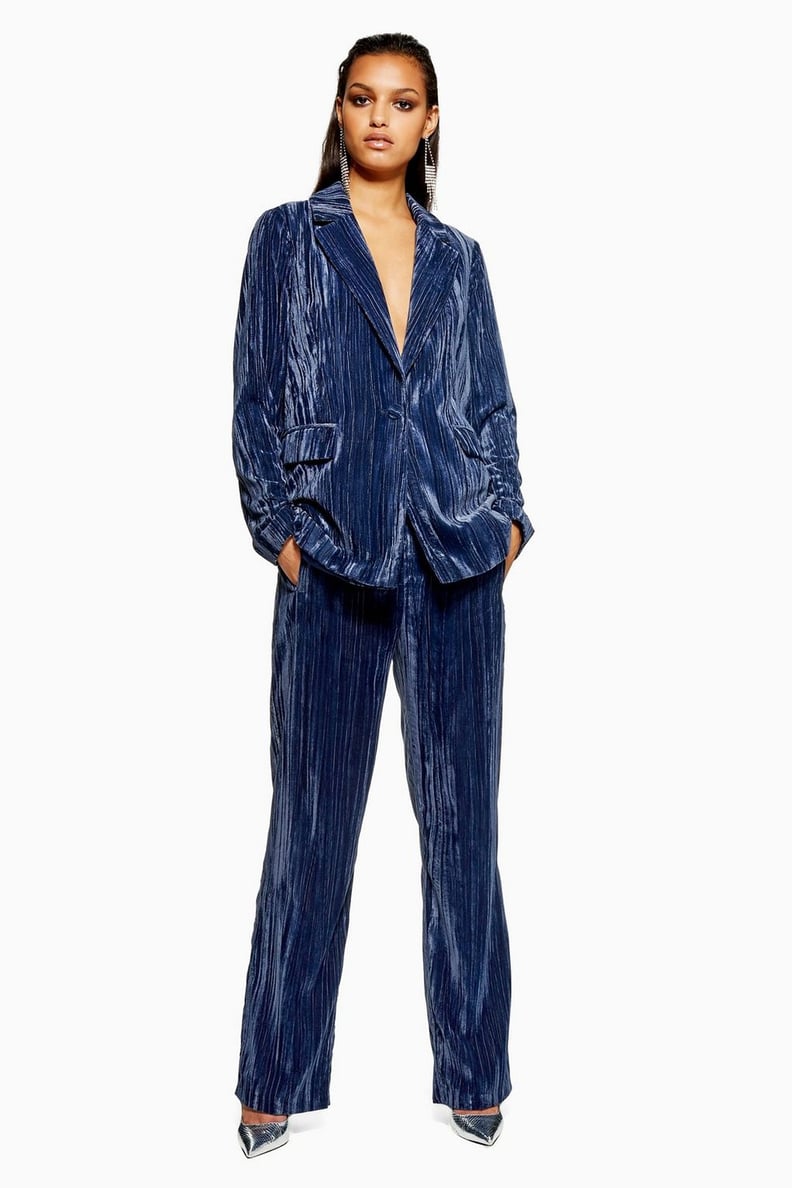 Topshop Crinkle Velvet Suit