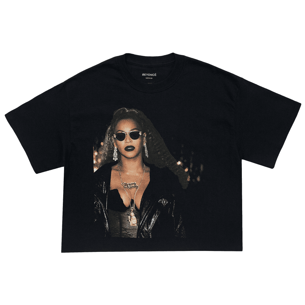 Beyoncé Lace & Leather Crop Tee