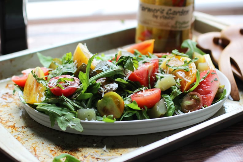 Heirloom Tomatoes Over Baby Greens