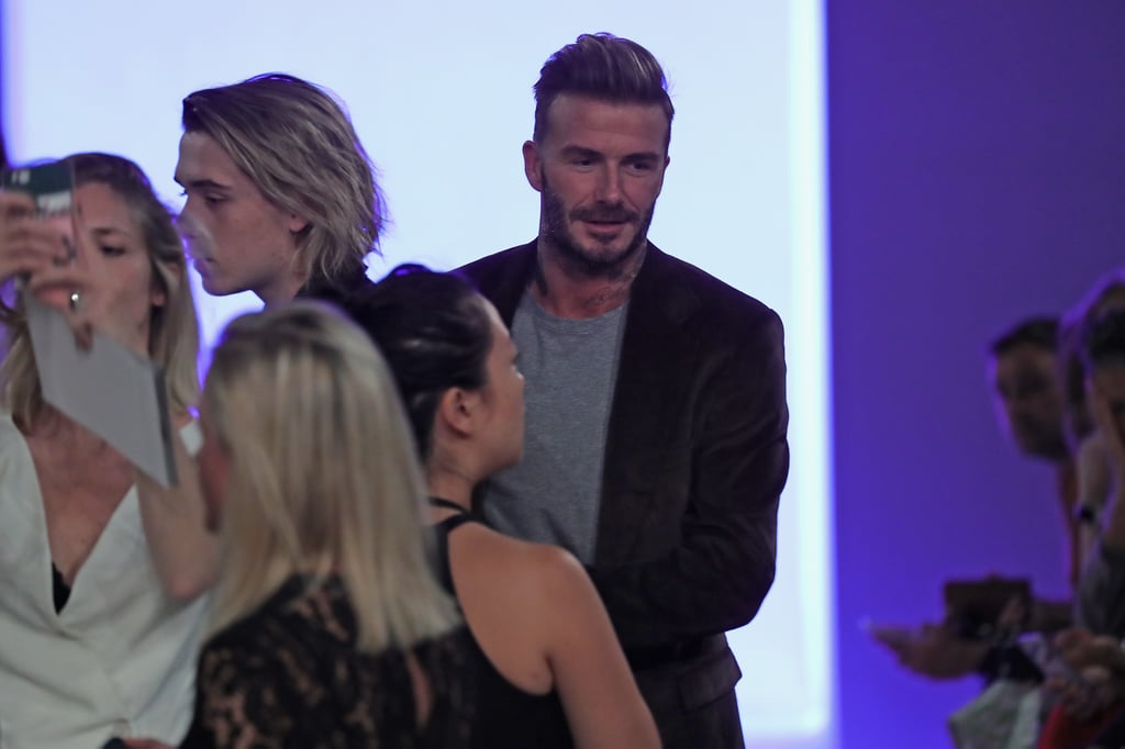 David and Brooklyn Beckham at Victoria's Fashion Show 2016