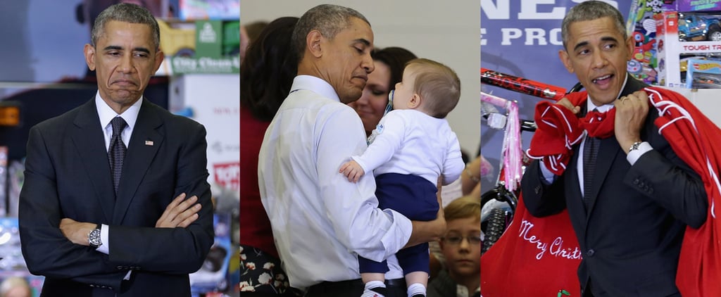 Obamas at the Marine Corps Toys For Tots Event 2014
