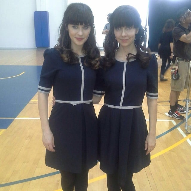 Zooey Deschanel showed off her stunt double from New Girl. 
Source: Instagram user zooeydeschanel