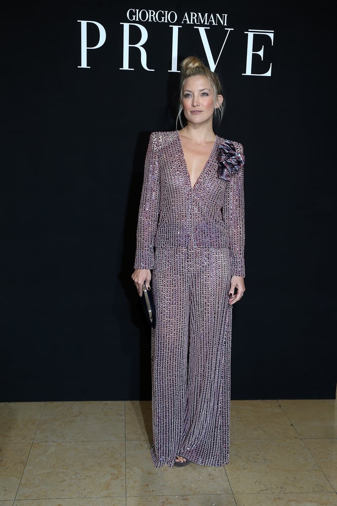 Her Textured Armani Jumpsuit Looked Edgy and Effortless