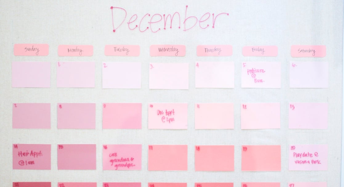 DIY Reusable PaintChip Calendar POPSUGAR Smart Living
