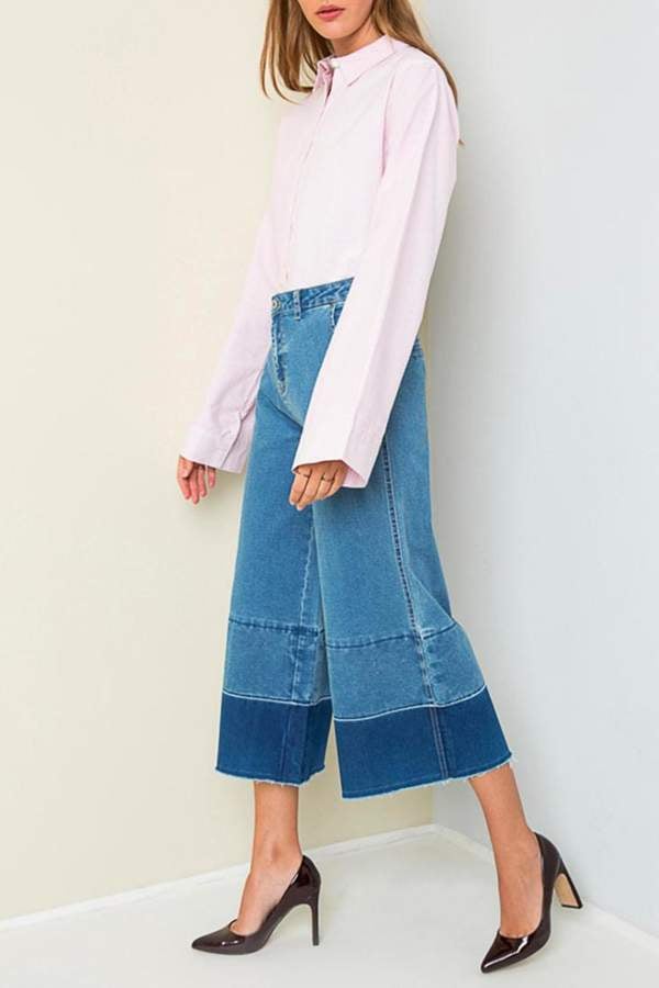 Hayden Los Angeles Denim Frayed Culottes