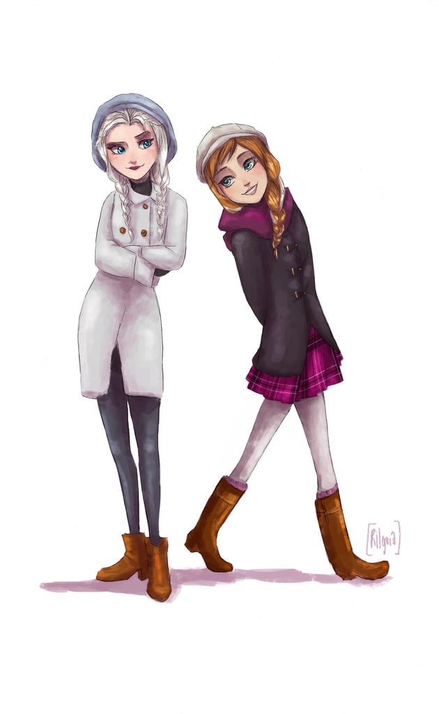 Modern Day Elsa And Anna Frozen Fan Art Popsugar Love And Sex Photo 16