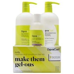 Devacurl Make Them Gel-ous Curly Cleanse and Condition Liter Kit