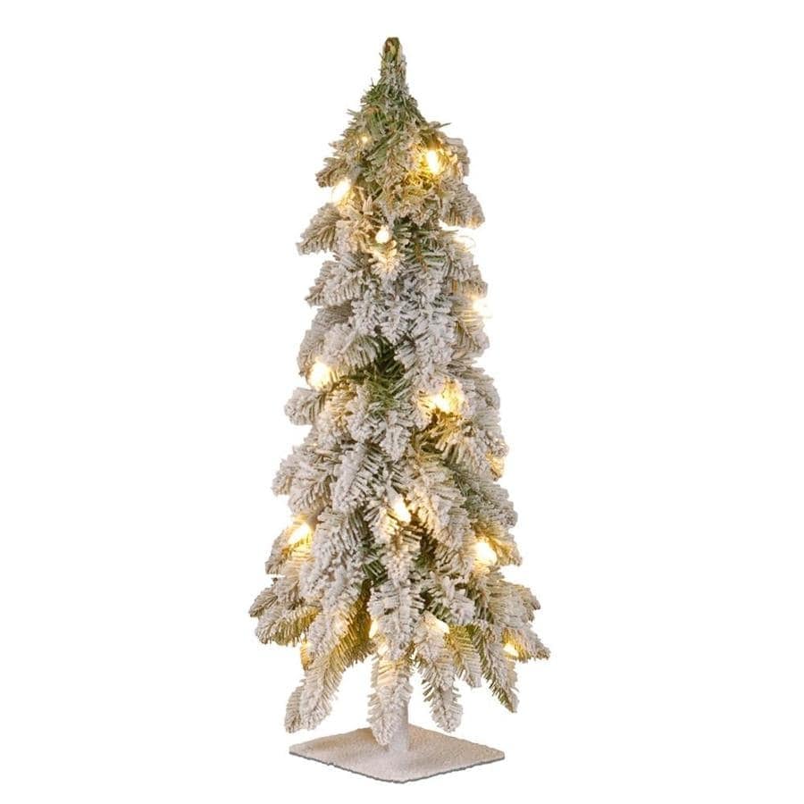 An Apartment Tree: 2-Foot National Tree Company Pre-Lit Slim Flocked Artificial Christmas Tree