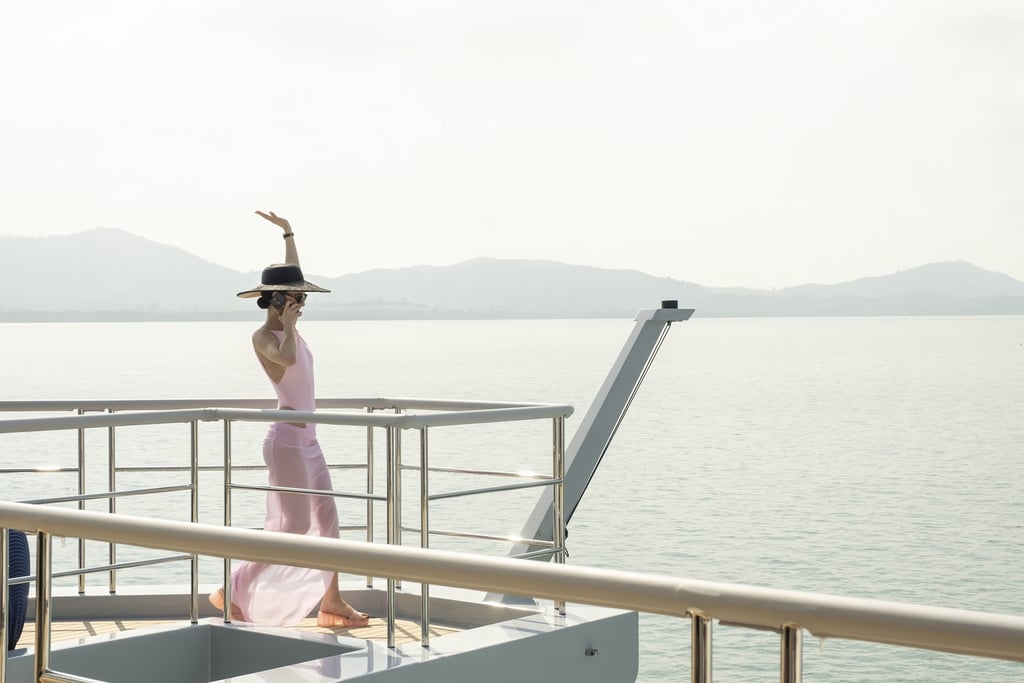 Chloe's Straw Hat and Pink Swimsuit and Coverup in "The White Lotus" Season 3, Episode 4