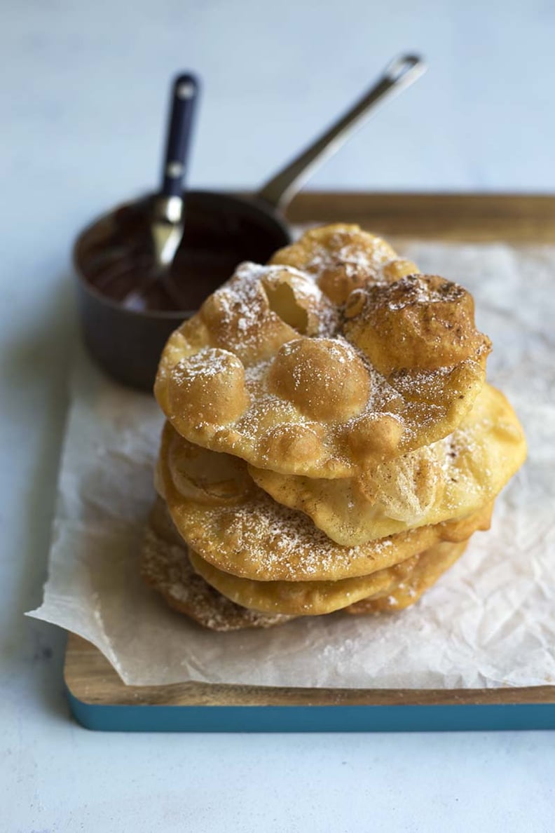 Buñuelos With Cinnamon Chocolate Sauce