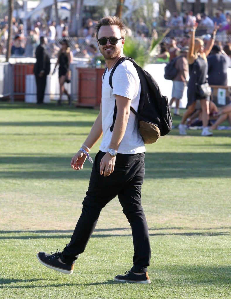 Aaron Paul had a big grin as the celebration started.