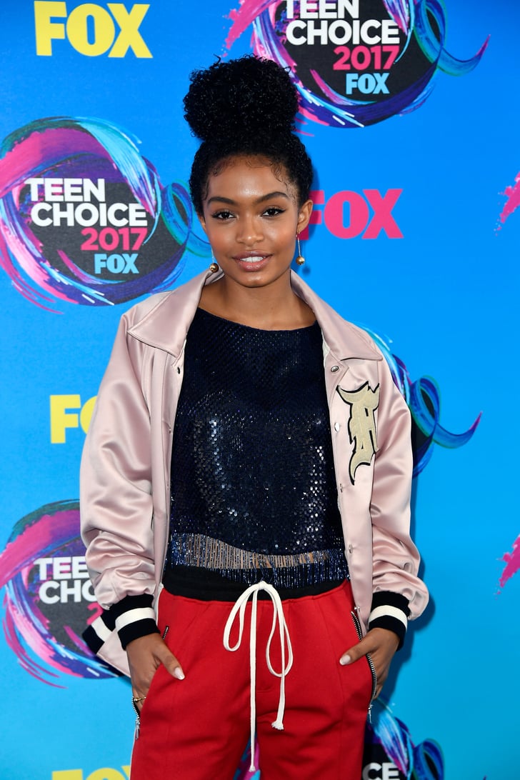 yara shahidi satin track pants