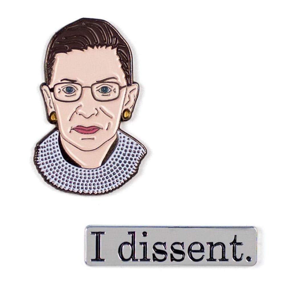 The Unemployed Philosophers Guild Ruth Bader Ginsburg and I Dissent Enamel Pin Set