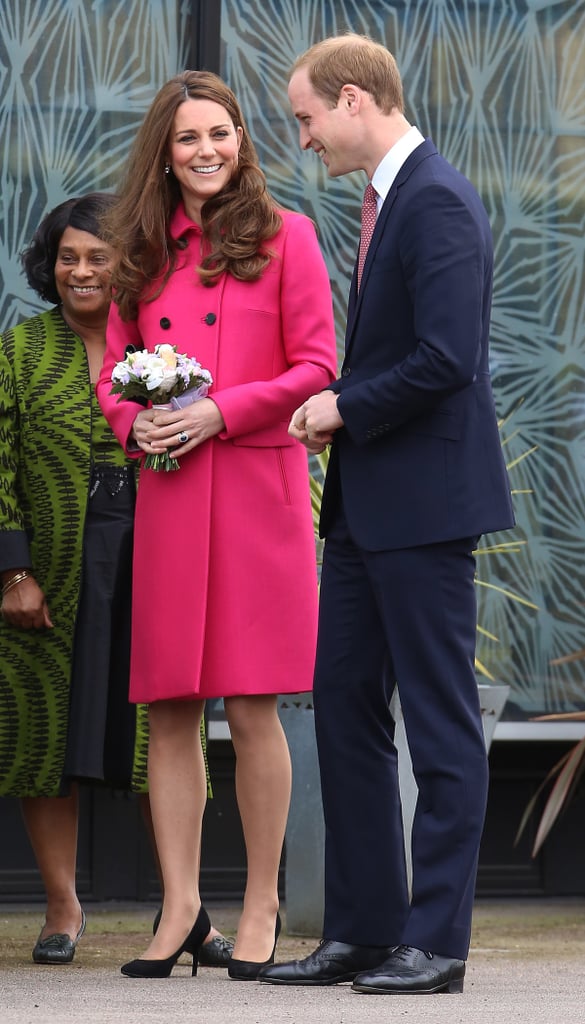 Kate Middleton Wearing Pink Mulberry Coat