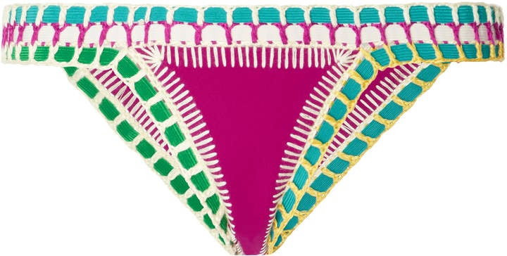 Kiini Coco Crochet-Trimmed Bikini Bottoms