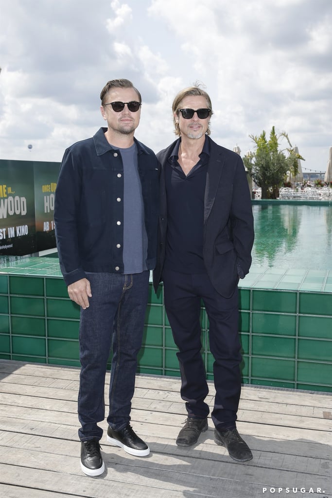 Leonardo DiCaprio and Brad Pitt at the Once Upon a Time in Hollywood photocall in Berlin.