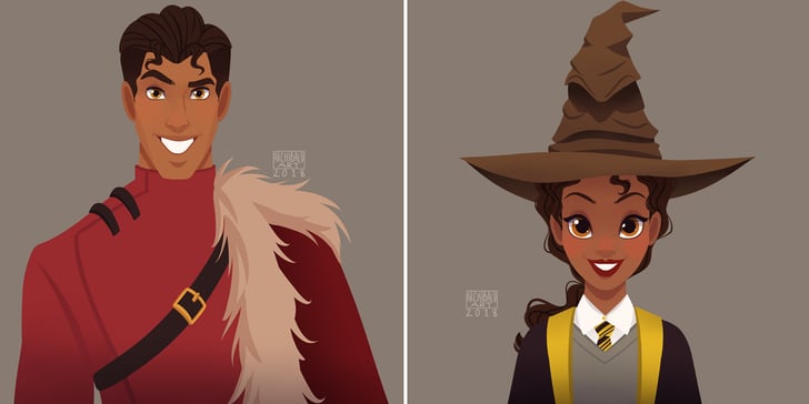 This Artist Reimagined Disney Princes and Princesses as Enchanting Hogwarts Students