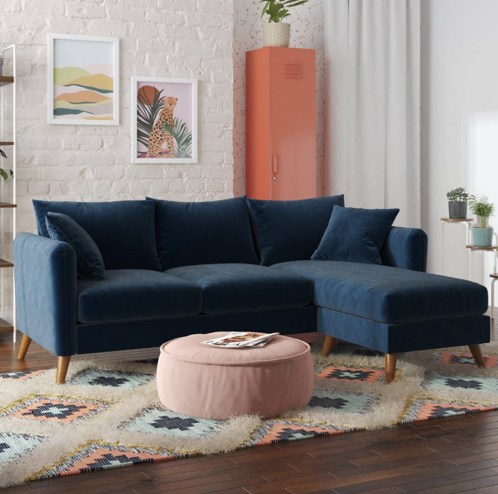 The Best Velvet Sectional: Novogratz Magnolia Velvet Pillow Back Sectional