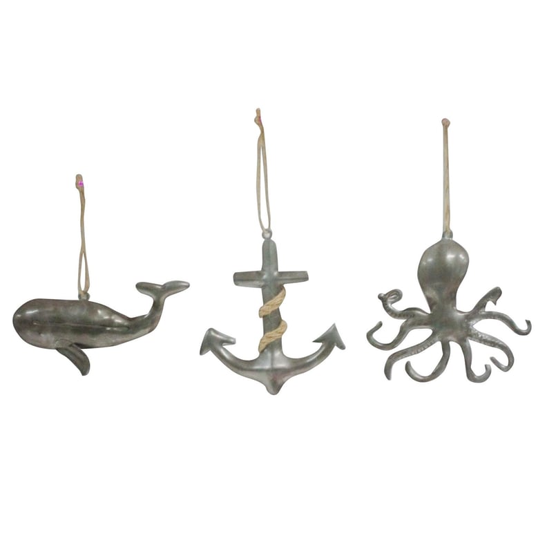 Anchor/Whale/Octopus Christmas Ornament Set