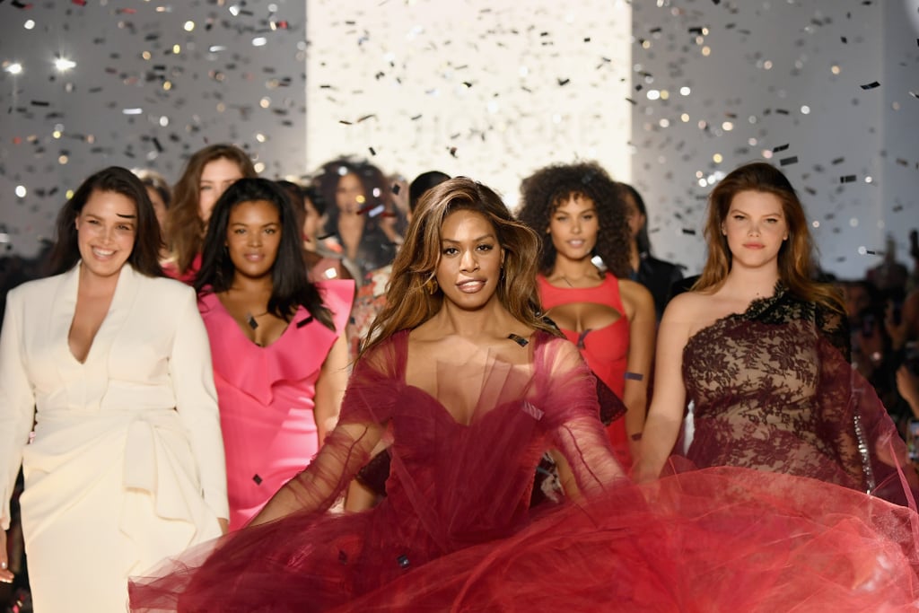 Laverne Cox's Zac Posen Dress on 11 Honouré Runway Feb. 2019