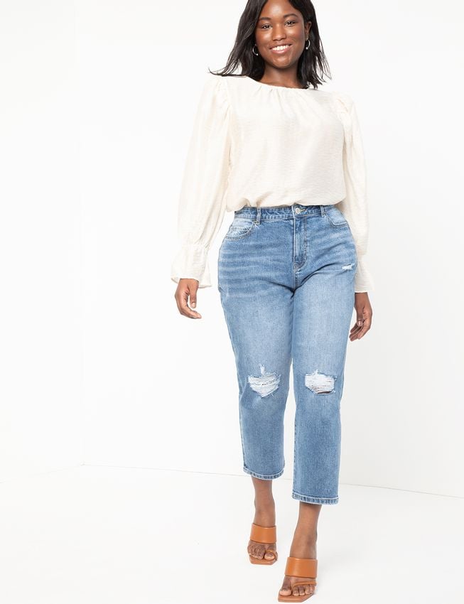 Eloquii Gena Fit Stretch Denim Mom Jean