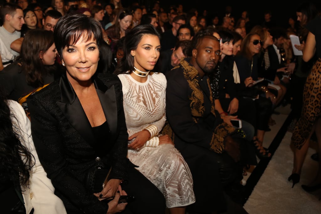 Kim and Kris Jenner sat front row at the Spring 2015 runway show.