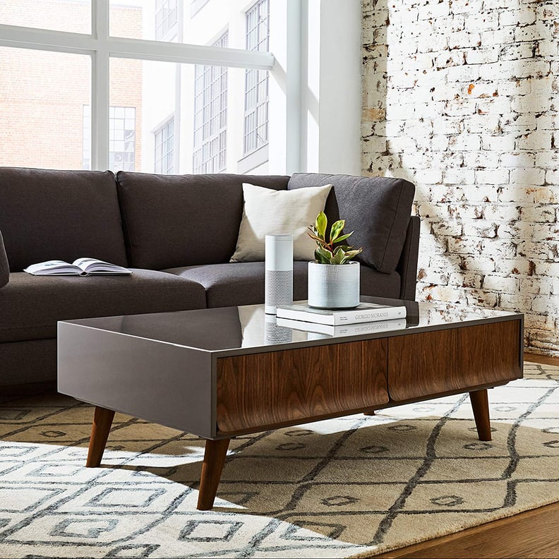 Rivet Mid-Century Lacquer Two-Drawer Coffee Table