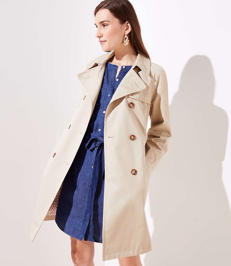 LOFT Floral Lined Trench Coat