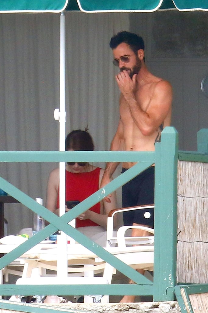 Emma Stone and Justin Theroux Beach Pictures May 2018