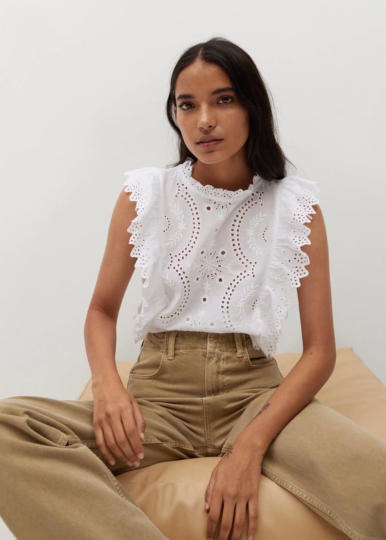 Mango Openwork Cotton Top