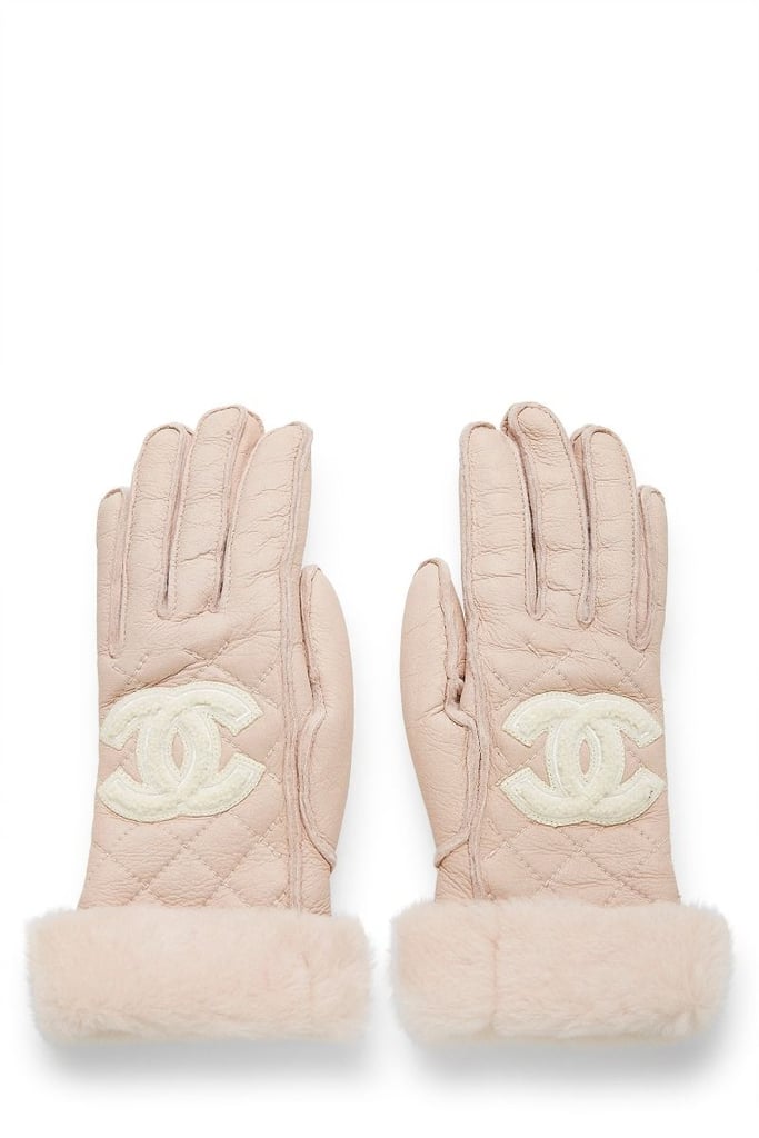 Chanel Pink Quilted Mouton Gloves