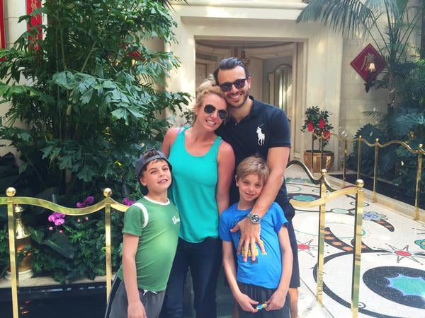 In February 2015, Britney shared this picture of her boys and then-boyfriend Charlie Ebersol on Twitter, writing, "Nothing better than family lunches in Vegas!"