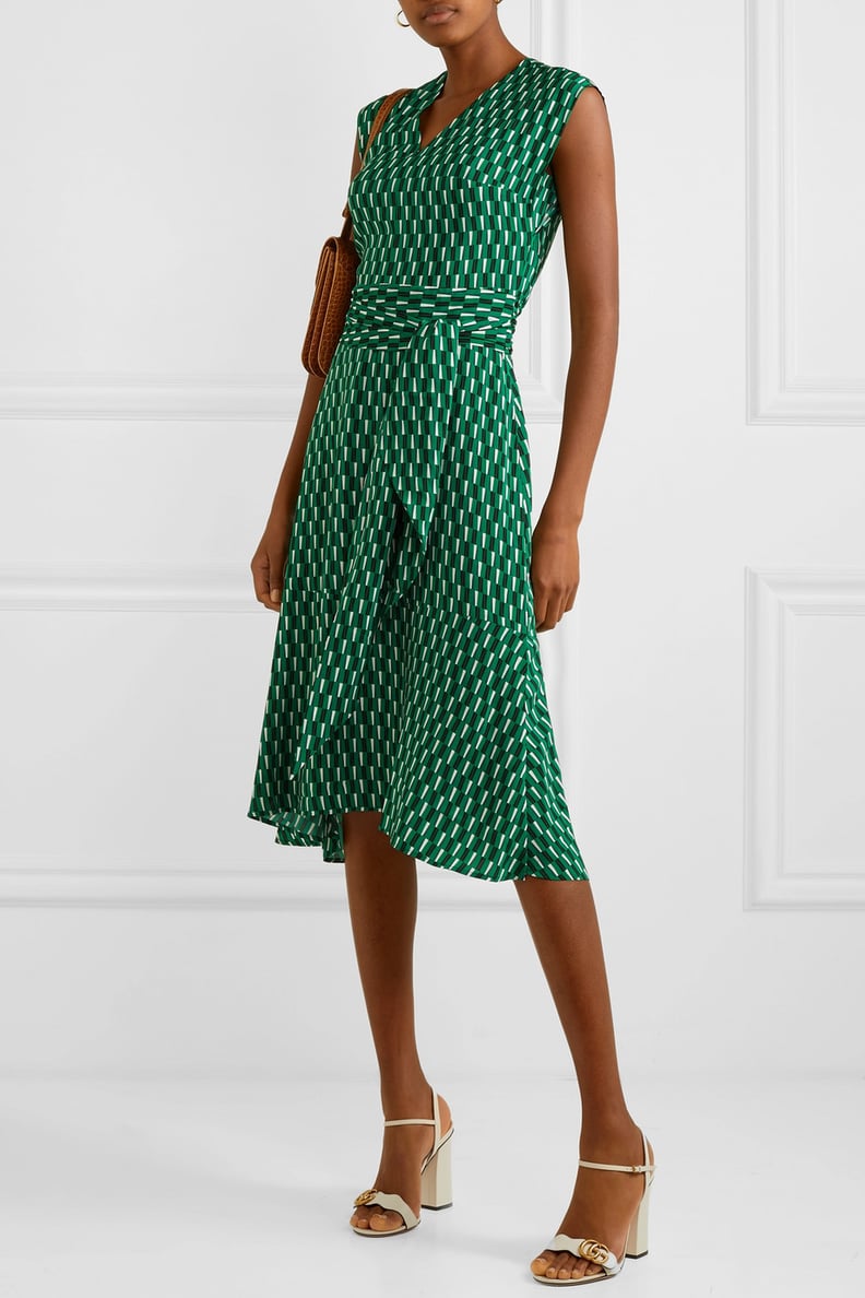 Cefinn Matilda Belted Printed Crepe Midi Dress