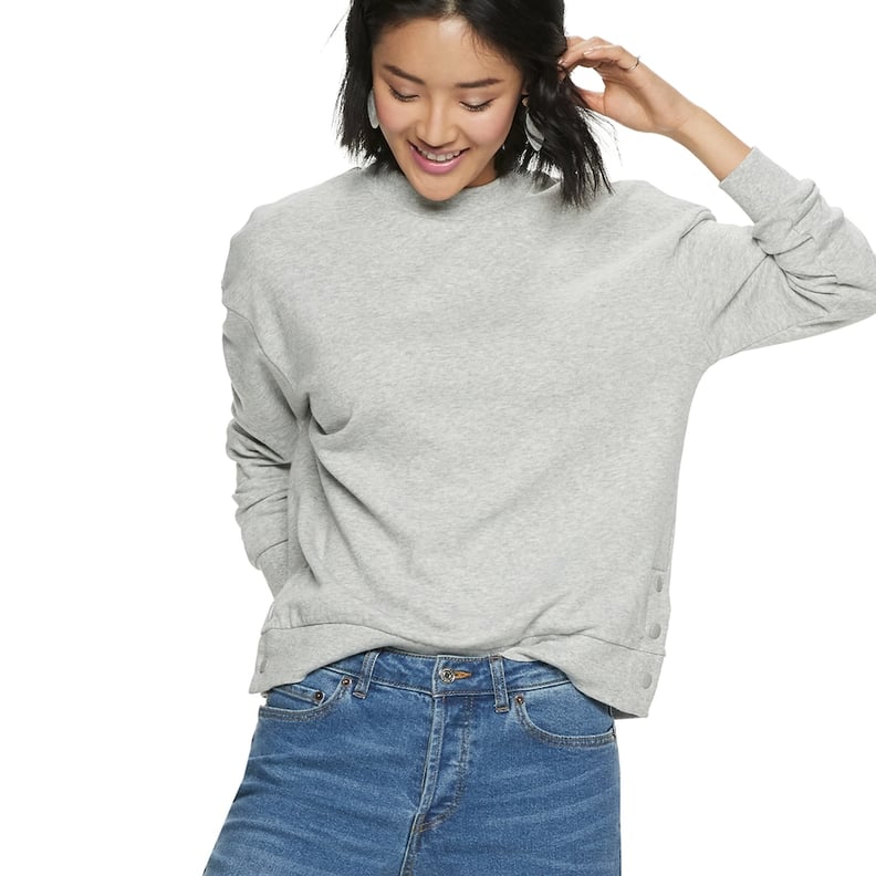 POPSUGAR Snap-Side Sweatshirt