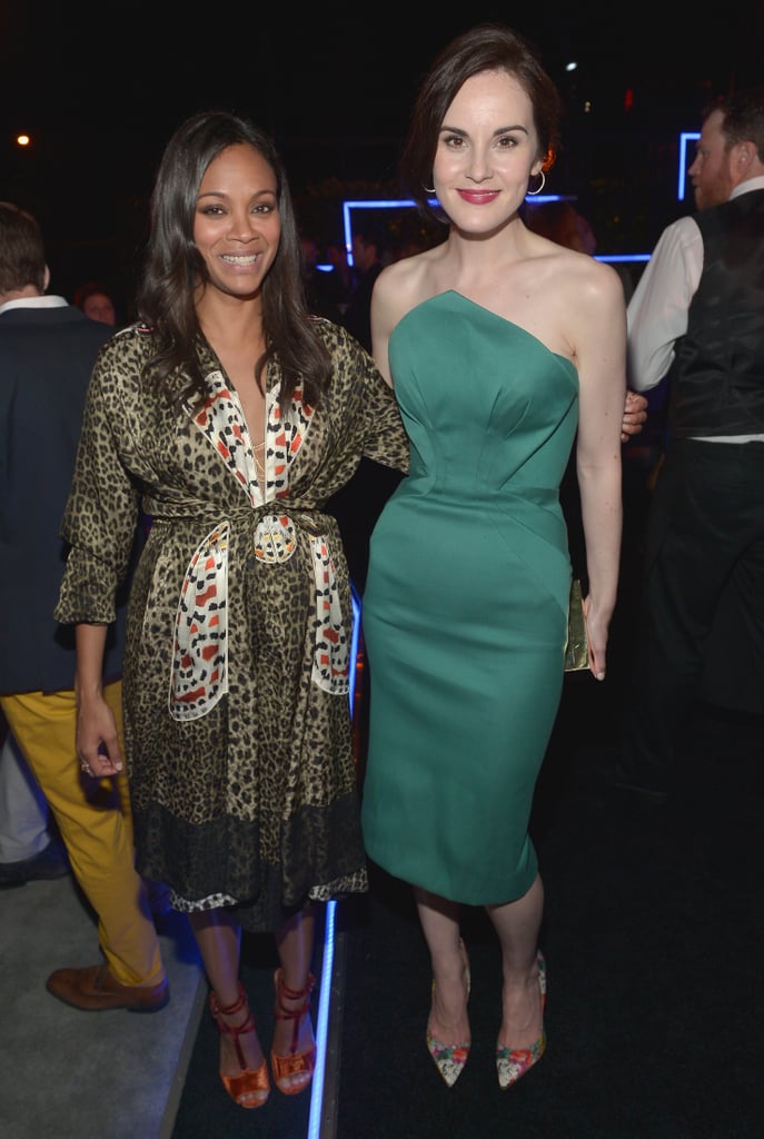 Michelle Dockery mingled with Zoe Saldana.