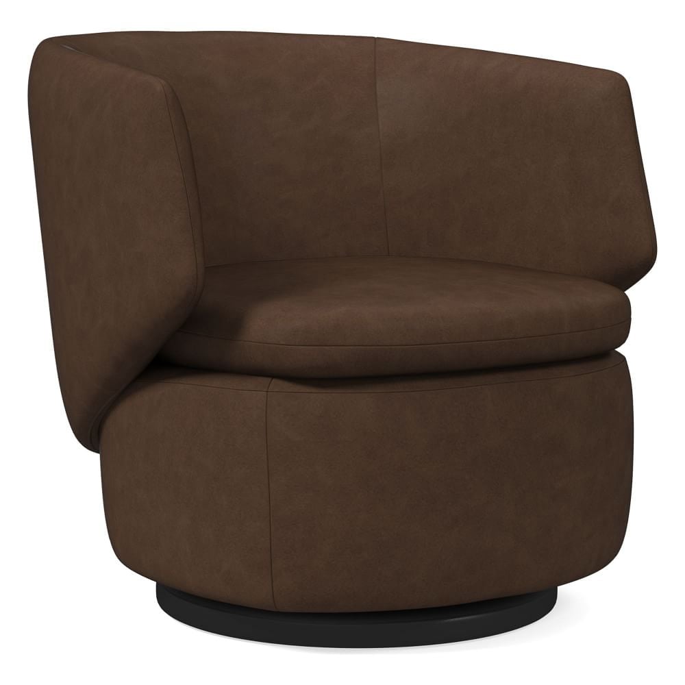 Crescent Leather Swivel Chair