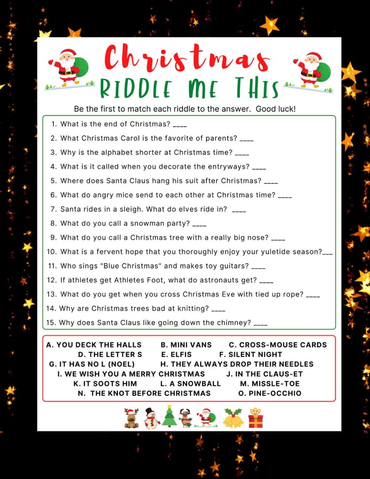 Christmas Riddle Me This Game Christmas Games to Play on Zoom 2020