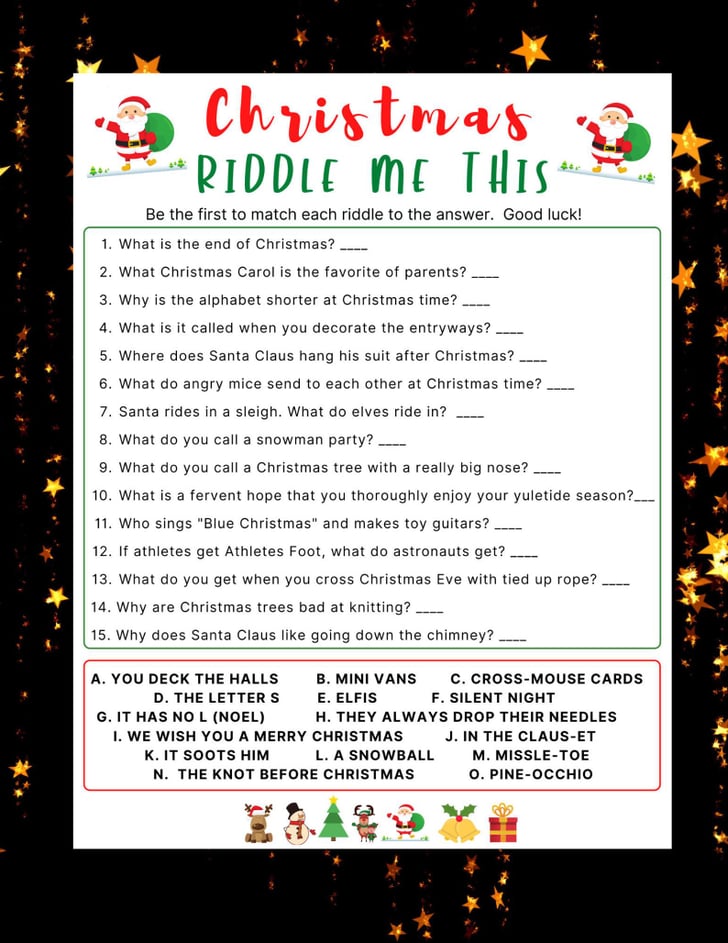 Christmas Riddle Me This Game Christmas Games To Play On Zoom 2020