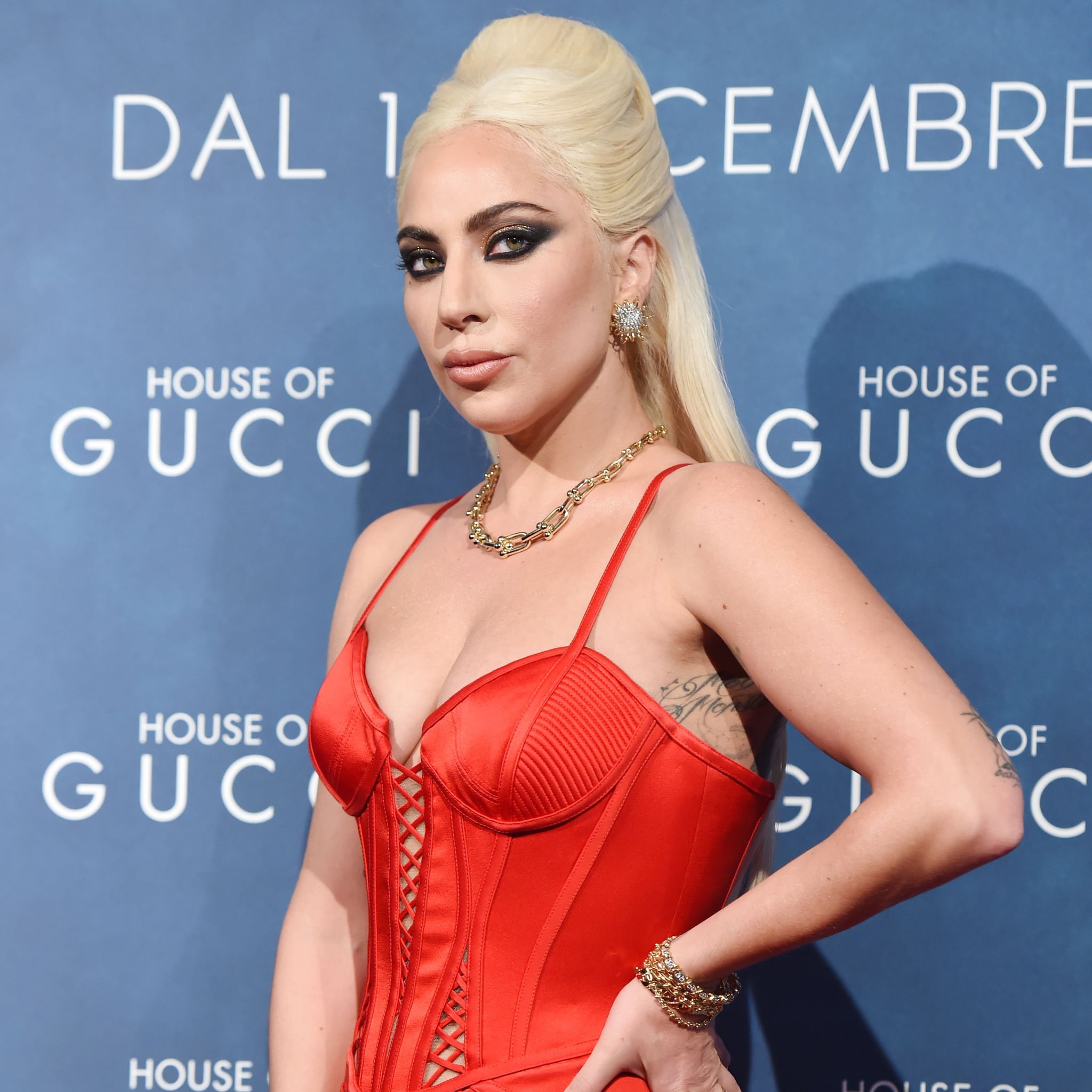 Lady Gaga 'House of Gucci' Press Tour Looks: Gucci, Versace