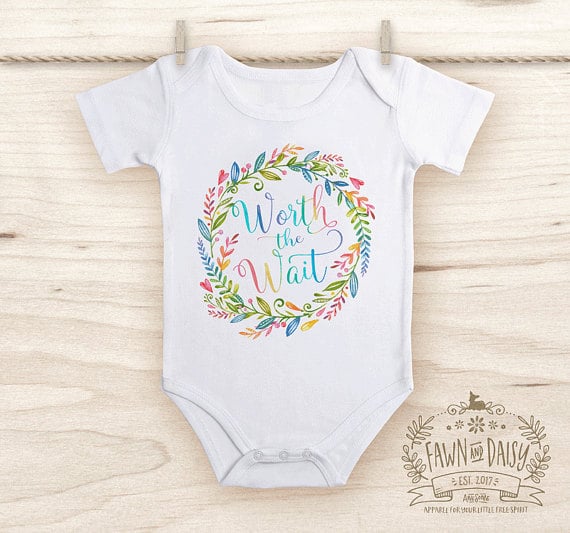 Rainbow Worth the Wait Floral Onesie