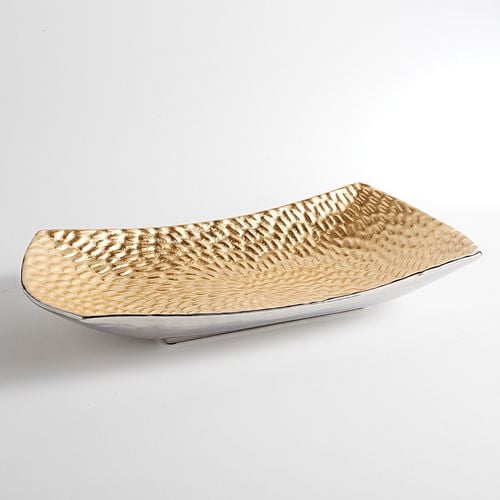 Gold Foil Textured Rectangular Bowl