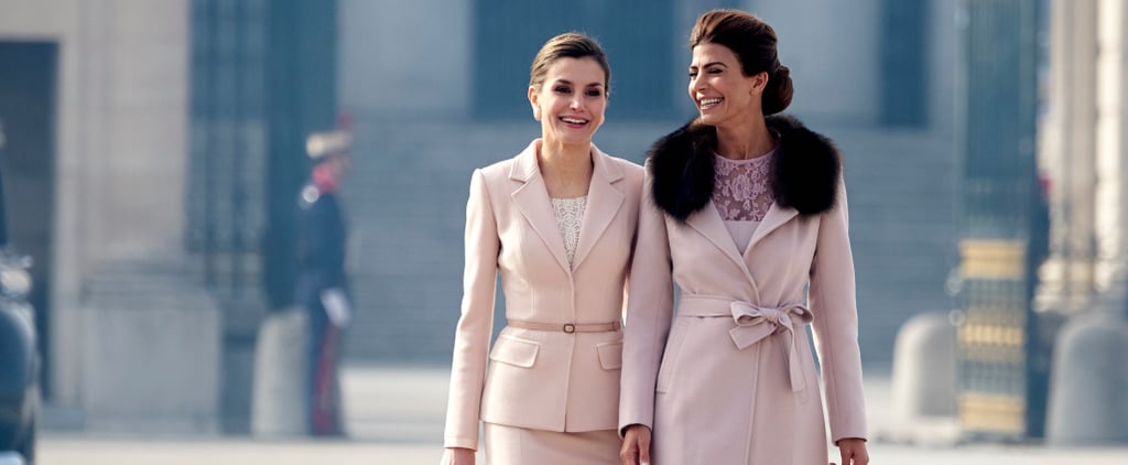 Queen Letizia Wearing Millennial Pink February 2017