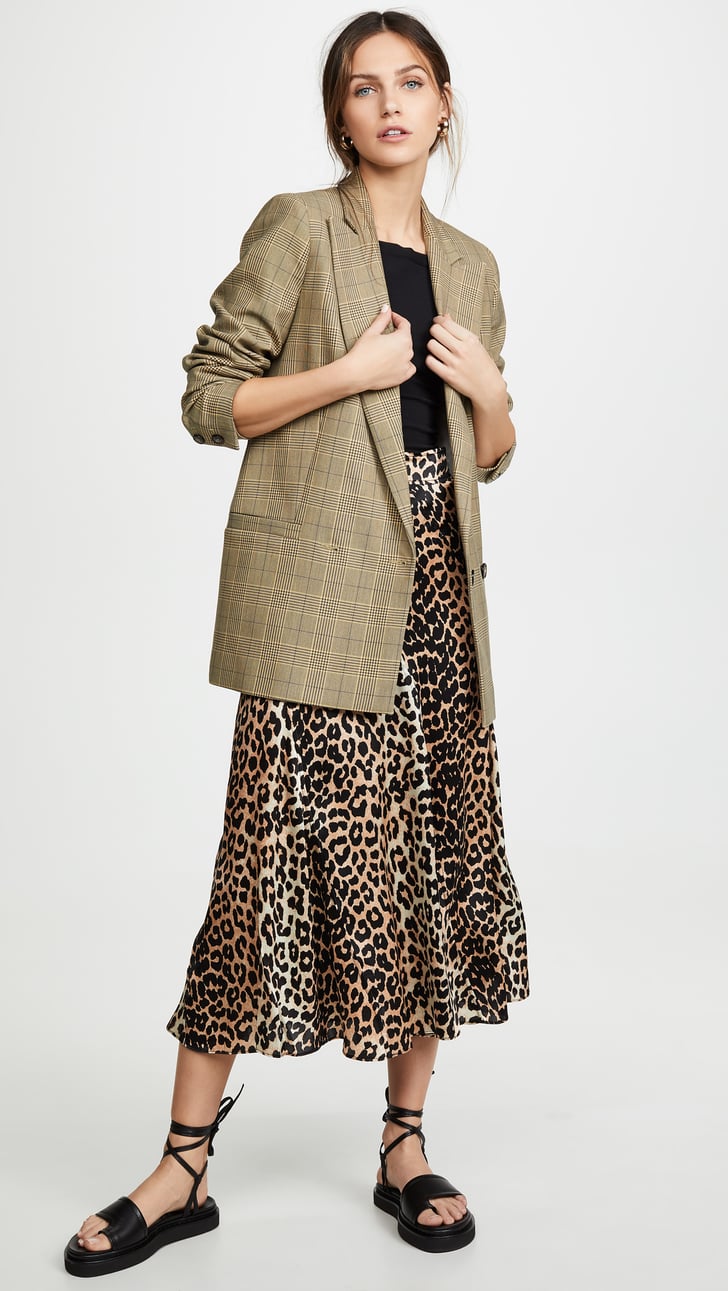 ganni silk skirt