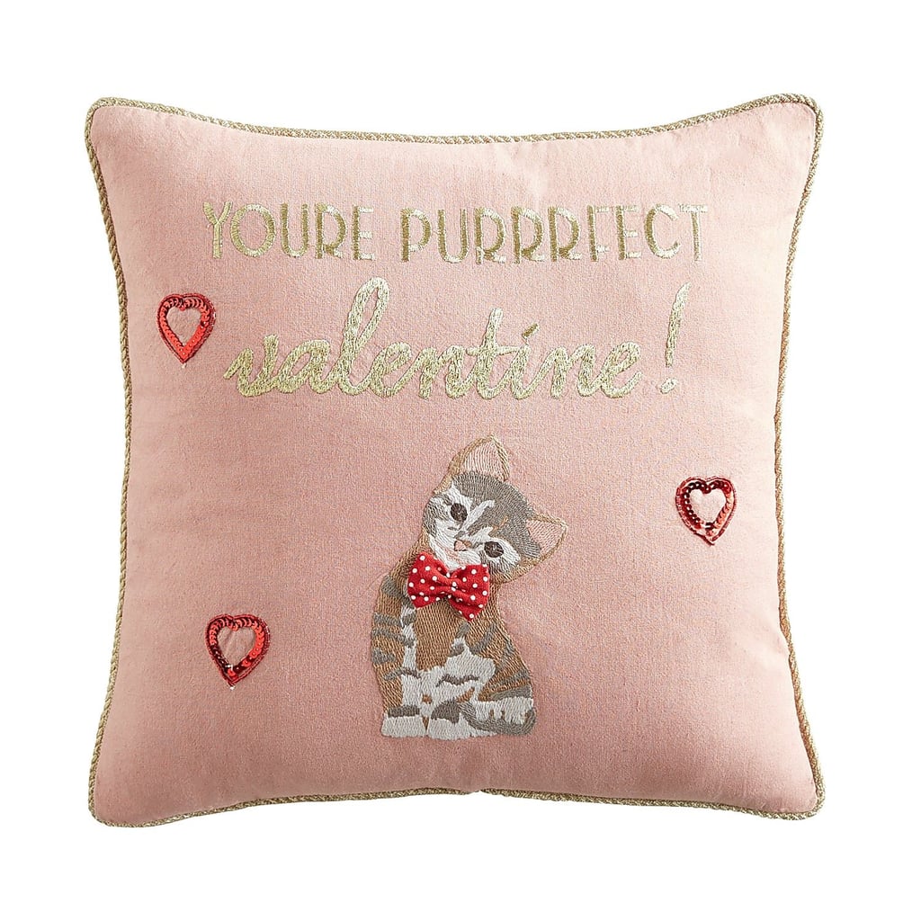 Purrrfect Valentine Cat Pillow