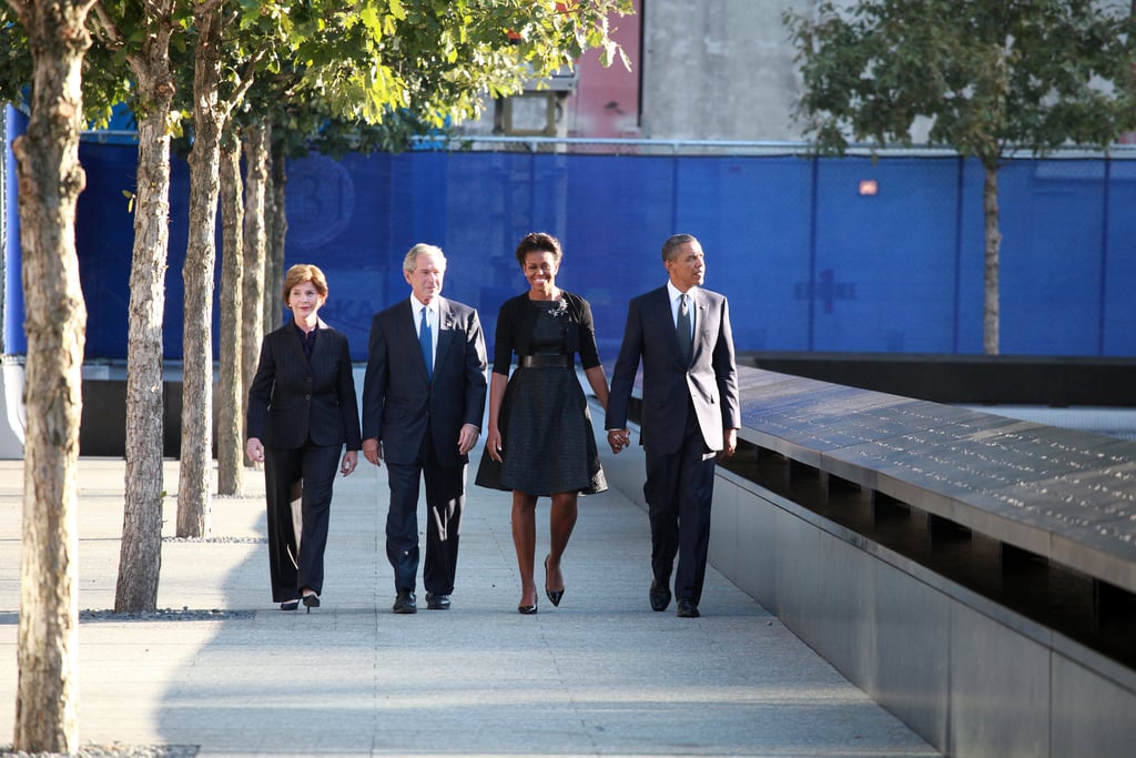 Visiting the 9/11 memorial together in 2011